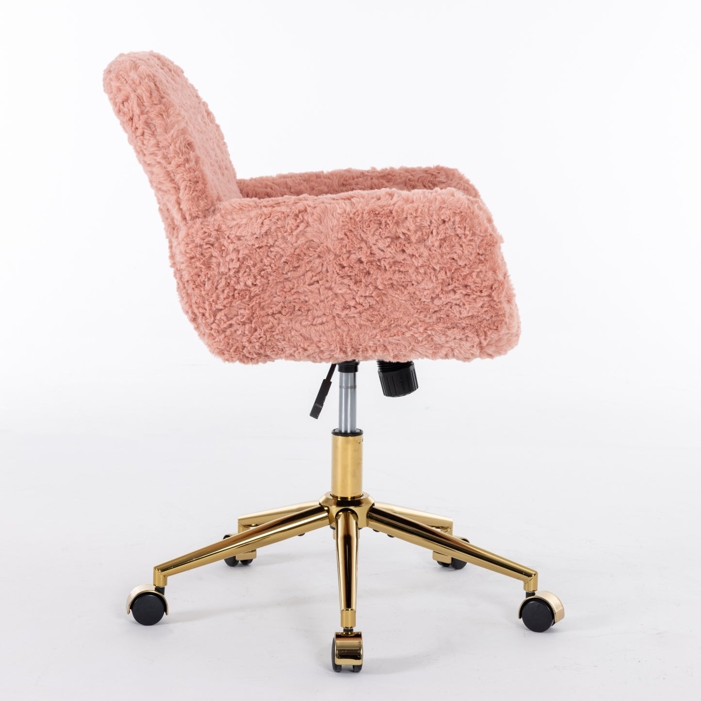 Furniture Artificial Rabbit Hair Office Chair With Gold Base Adjustable