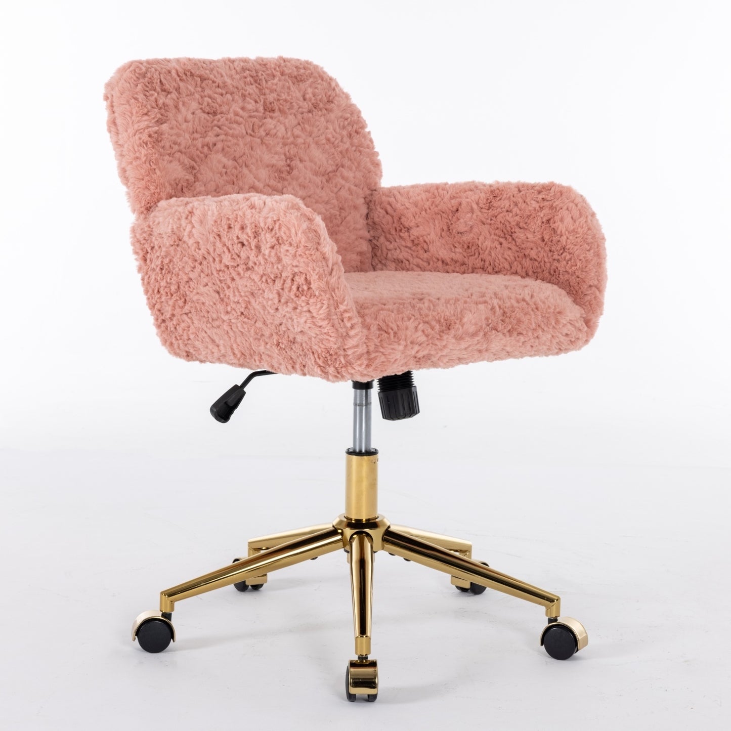 Furniture Artificial Rabbit Hair Office Chair With Gold Base Adjustable