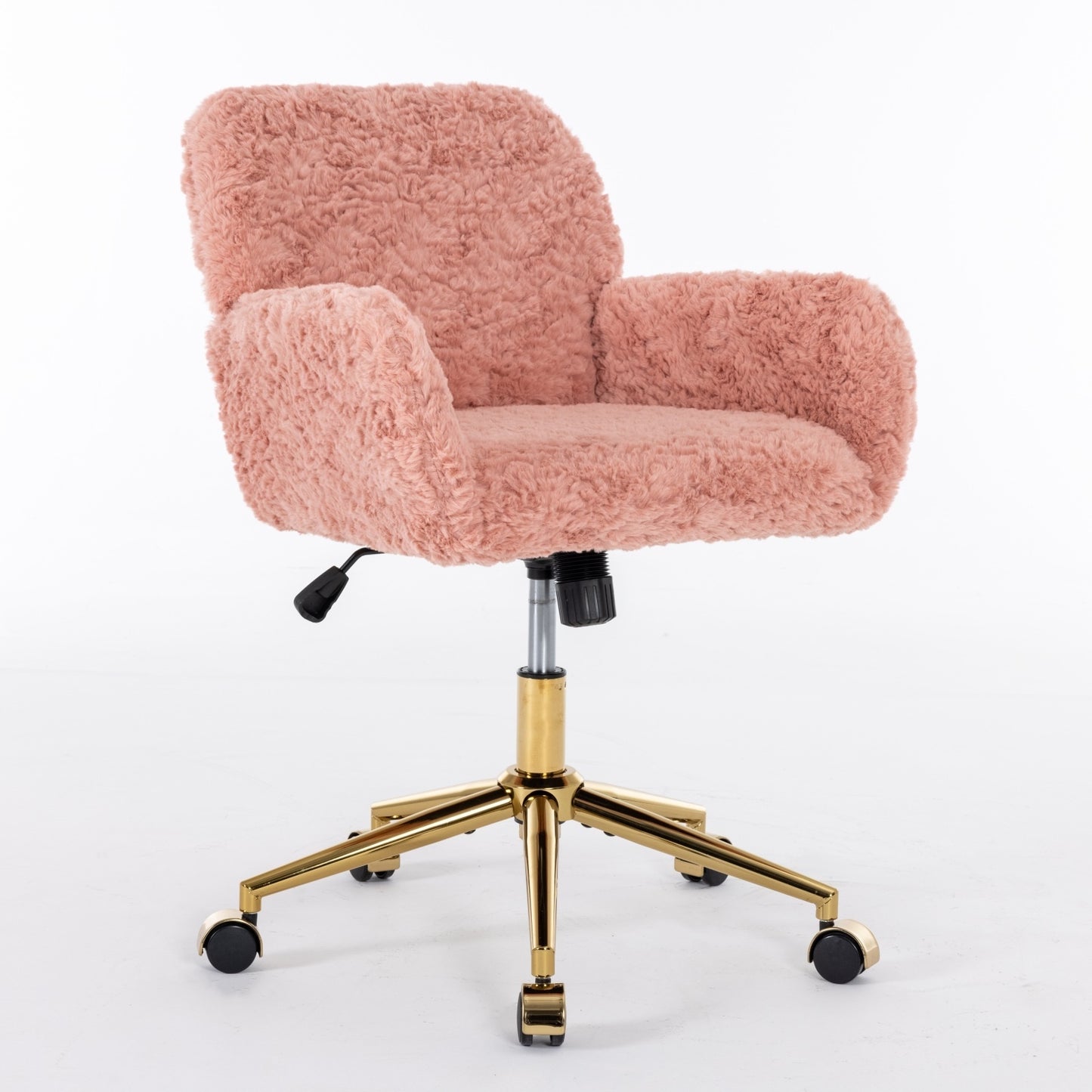 Furniture Artificial Rabbit Hair Office Chair With Gold Base Adjustable