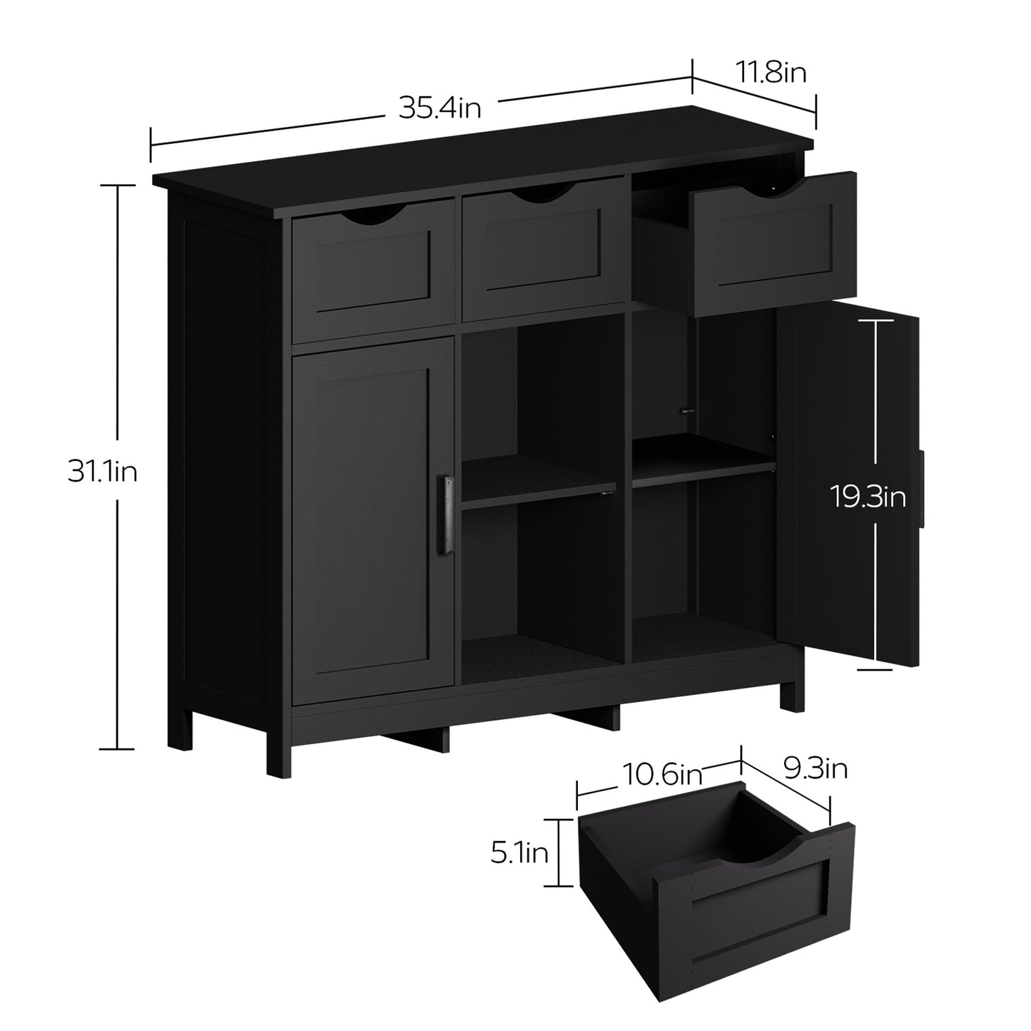 Storage Cabinet, Wooden Floor Cabinet, Storage Cabinet With Drawers