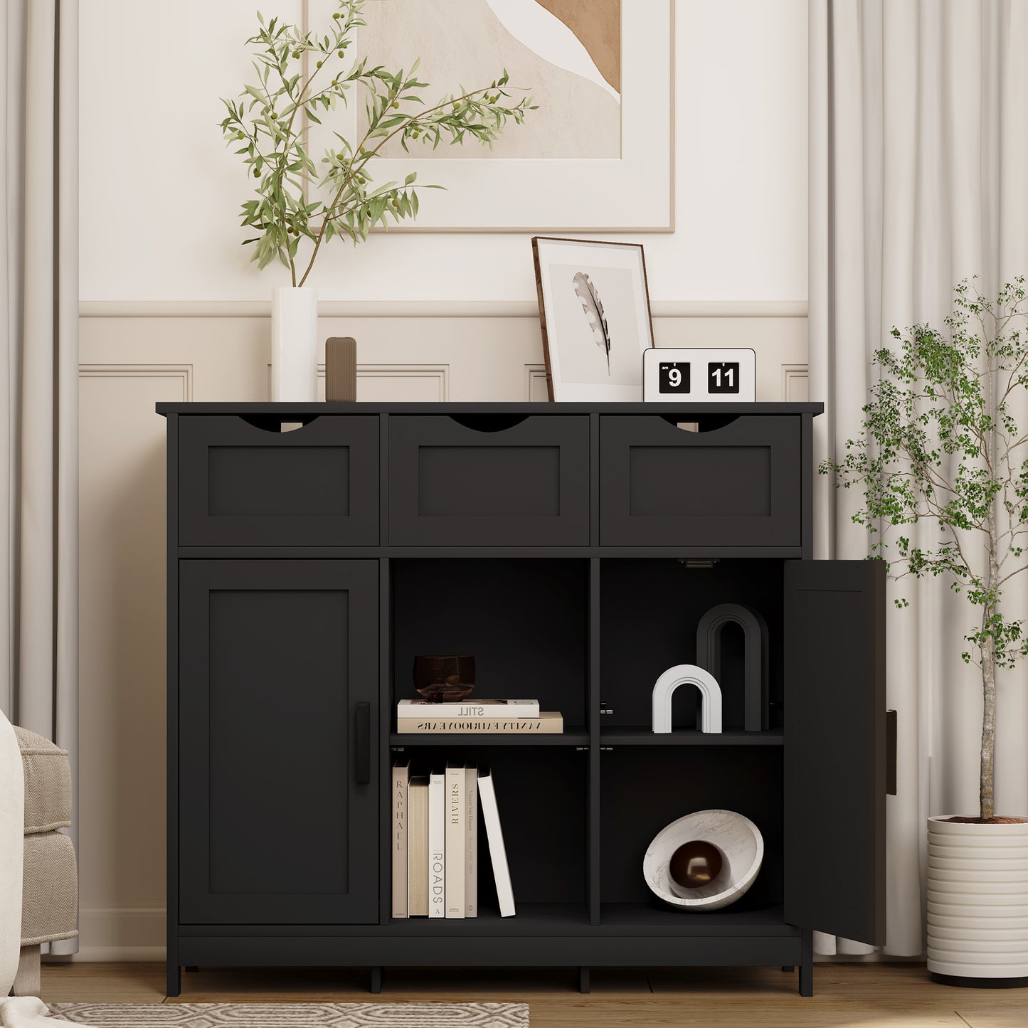 Storage Cabinet, Wooden Floor Cabinet, Storage Cabinet With Drawers