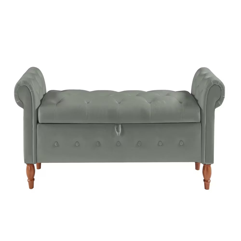 Velvet Multifunctional Storage Rectangular Sofa Stool