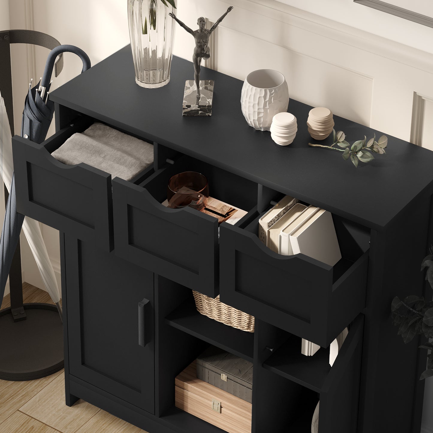 Storage Cabinet, Wooden Floor Cabinet, Storage Cabinet With Drawers