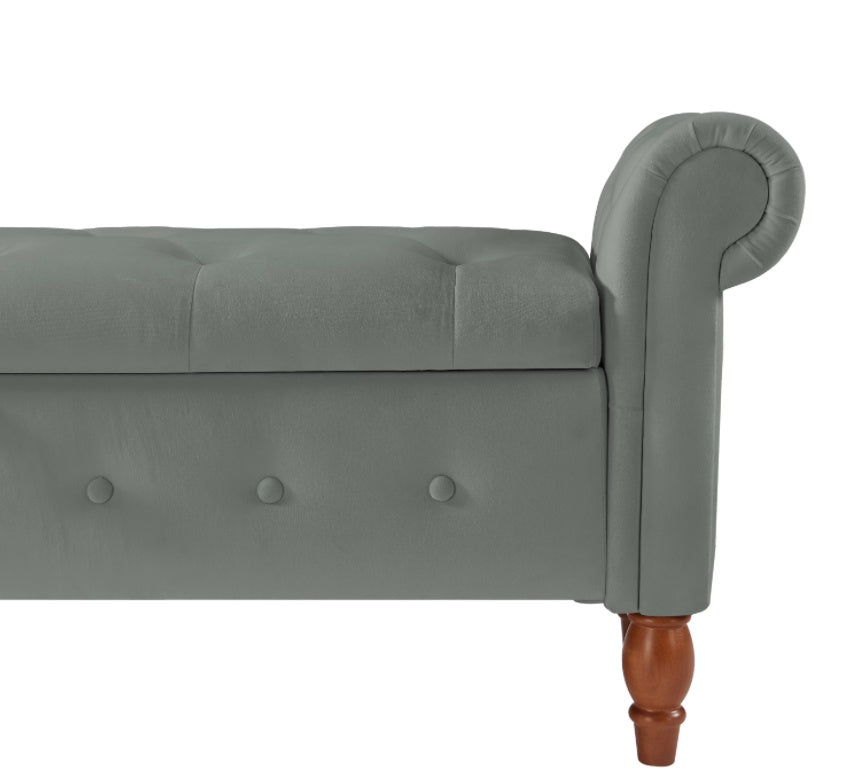 Velvet Multifunctional Storage Rectangular Sofa Stool